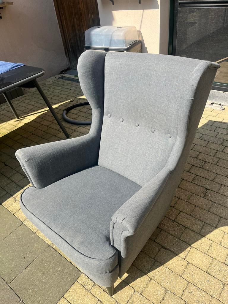 IKEA Strandmon zetel nieuwstaat, Huis en Inrichting, Fauteuils, Ophalen, Zo goed als nieuw