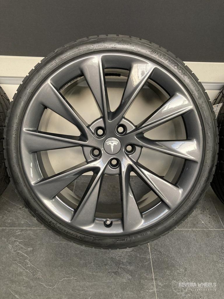 21” originele Tesla Model S Twin Turbine velgen + nwe banden, Auto-onderdelen, Banden en Velgen, -, -, Banden en Velgen, Zomerbanden