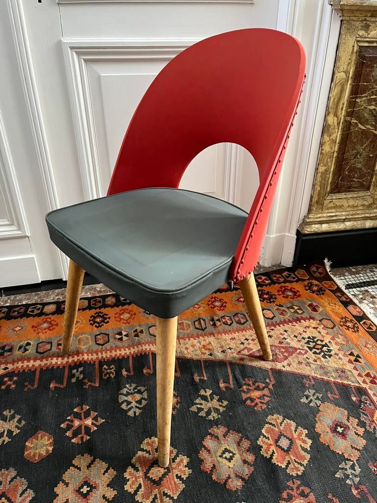 VINTAGE RETRO STOEL JAREN 50 KLEUR!, Antiek en Kunst, Ophalen