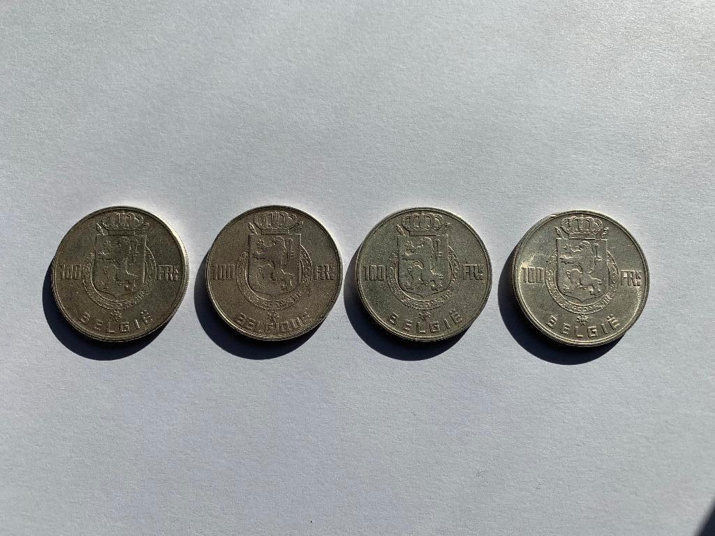 4 x 100 Frank Leopold III, Setje, Zilver, Ophalen of Verzenden, Zilver