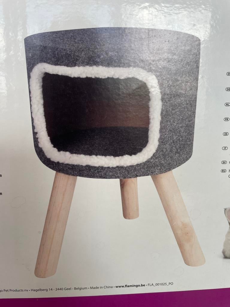 Kattenhuis in Scandinavisch design - NIEUWE flamingo, Dieren en Toebehoren, Katten-accessoires, Nieuw, Ophalen of Verzenden