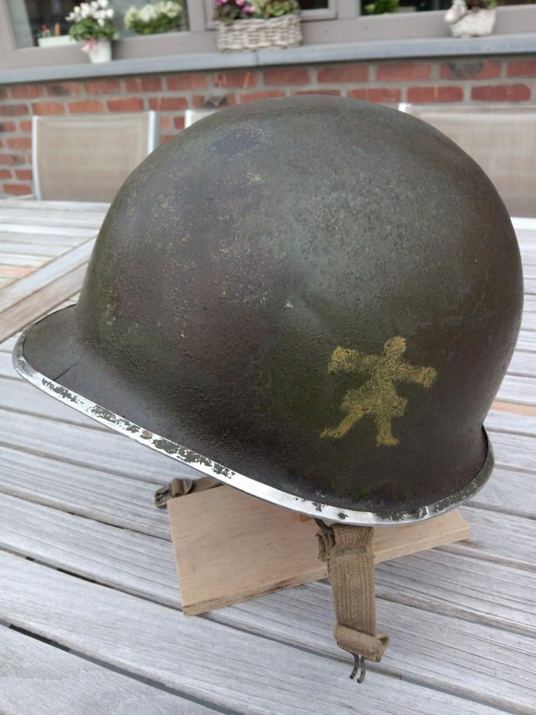 Us ww2 CASQUE LOURD PARATROOPER 509 P.I.R, Collections, Enlèvement ou Envoi