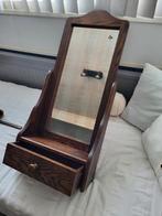 Miroir/coiffeuse en bois ancien avec tiroir, Enlèvement