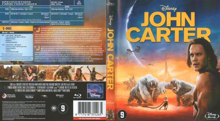 john carter (blu-ray) neuf, CD & DVD, Blu-ray, Comme neuf, Science-Fiction et Fantasy, Enlèvement ou Envoi