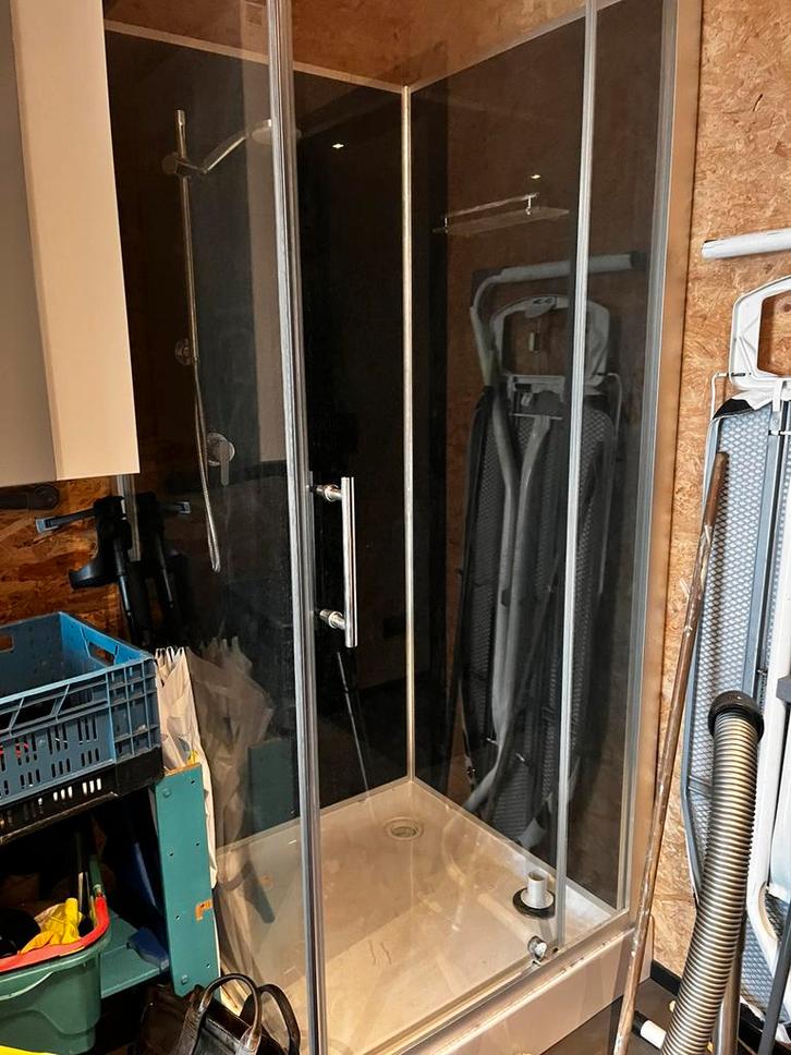 Complete Douchecabine Wiesbaden Domino 90x90x210 cm 5mm, Maison & Meubles, Salle de bain | Salle de bain complète, Comme neuf