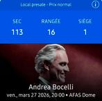 Billets concert Andrea Bocelli, Tickets & Billets