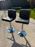 Chaises de bar gris foncé, 2 tabourets, Utilisé, Cuir, 60 à 90 cm