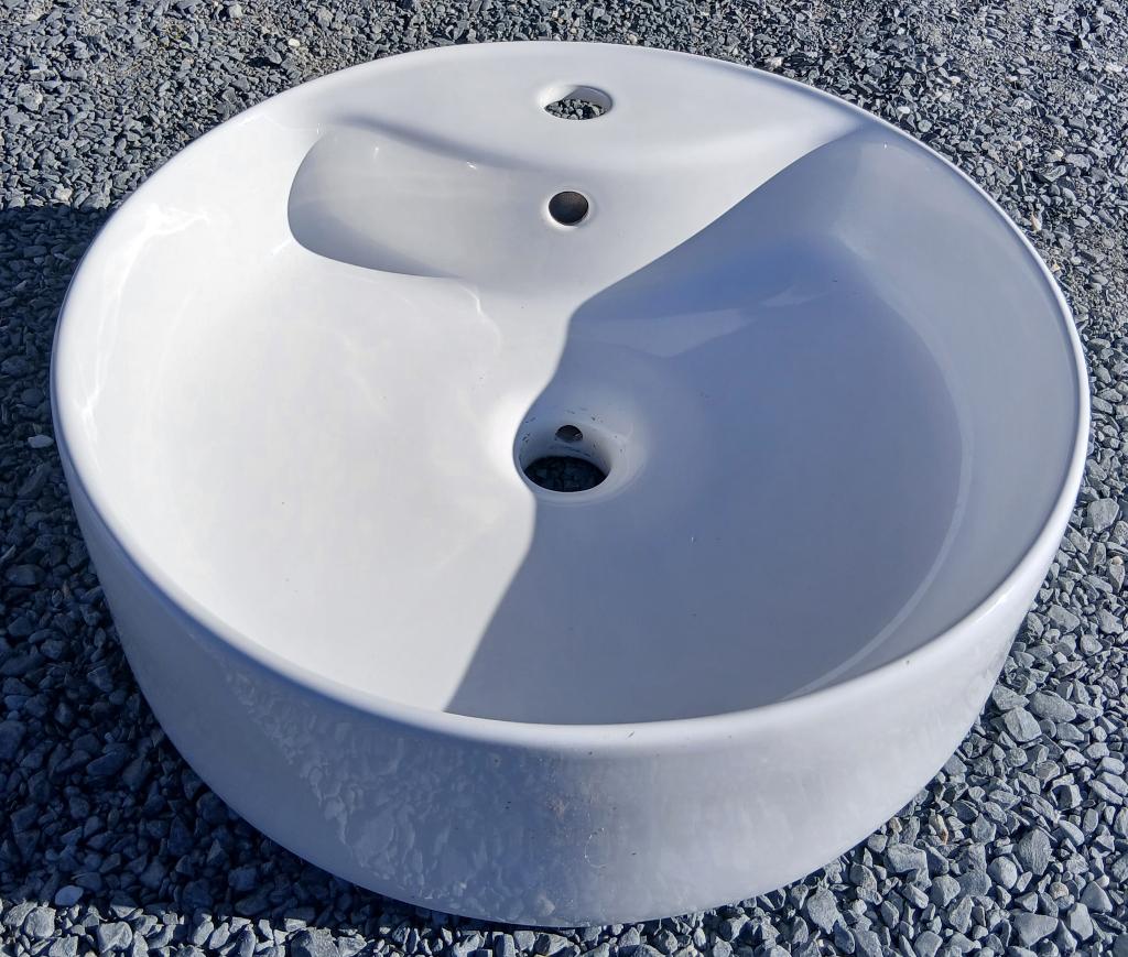 Vasque salle de bain Céramique - Rond - 46cm, Enlèvement, Utilisé, Lavabo ou Évier