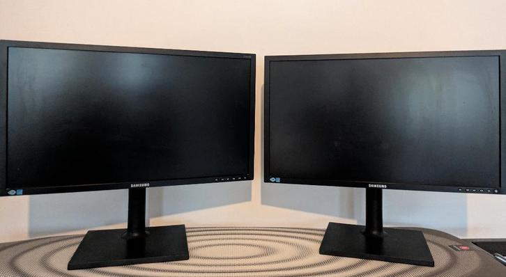 2x monitor 24inch Samsung S24E450B + dual monitor beugel, Informatique & Logiciels, Moniteurs, Utilisé, 60 Hz ou moins, DVI, HDMI