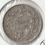 2 Frank zilver 1909 Leopold 2 A++++++ Kwaliteit, Zilver, Ophalen of Verzenden, Zilver, Losse munt