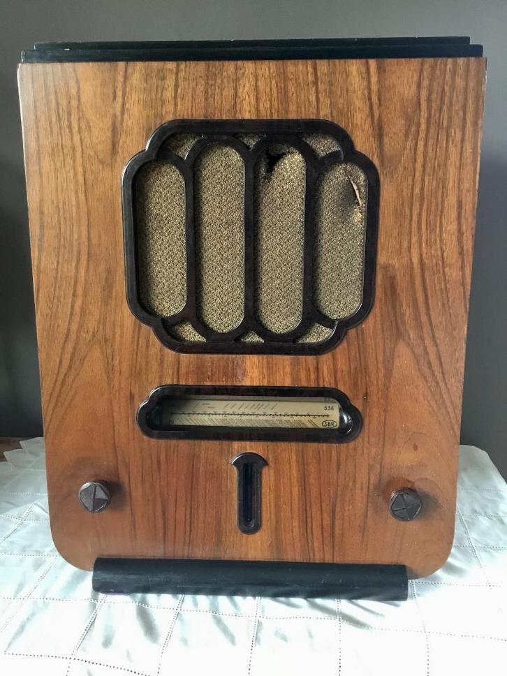 Radio S.B.R. Model: 534 A uit 1933 werkt, Antiek en Kunst, Antiek | Tv's en Audio, Ophalen