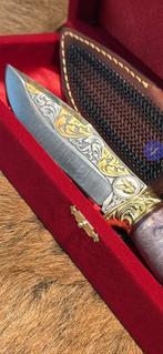 Verzamelobject prachtig handgemaakt mes krokodil 24k gold!!, Verzamelen, Ophalen of Verzenden