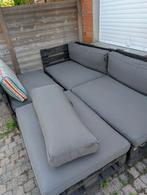 Gebruikte pallet loungeset zwart met kussens, Ophalen, Gebruikt, Loungeset