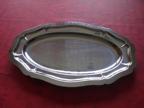 Plat ovale. Inox 18%. 40 X 25 X 2,6 cm. Vintage, Huis en Inrichting, Keuken | Servies, Gebruikt, Overige typen, Overige stijlen