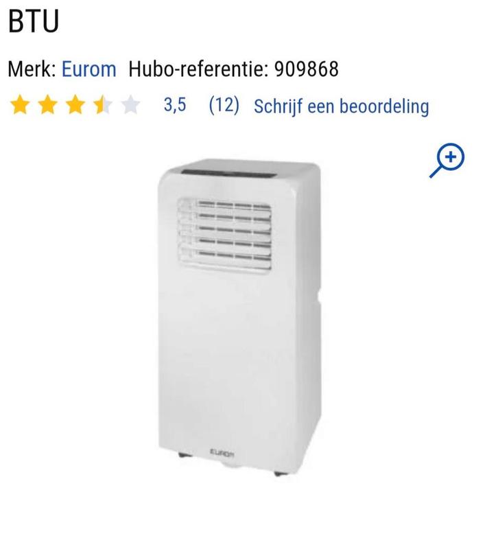 Eurom pac 9.2 mobiele airco 9000 BTU, Electroménager, Climatiseurs, Neuf, Climatiseur mobile, 60 à 100 m³, 2 vitesses, Refroidissement et Déshumidification