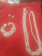 Majorica set ketting, armband en oorringen met certificaat, Handtassen en Accessoires, Kettingen, Ophalen, Gebruikt