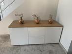 mooie witte kast met eiken blad, Huis en Inrichting, Ophalen, 100 tot 150 cm, Eikenhout, Zo goed als nieuw
