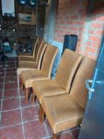 Gratis 6 stoelen houten poten rieten bovenkant. Hoesjes €15, Huis en Inrichting, Stoelen, Ophalen, Gebruikt, Hout, Vijf, Zes of meer stoelen