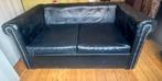 Canapé noir style Chesterfield. TBE, Enlèvement, Deux personnes, Cuir