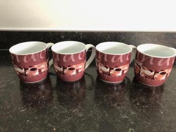 Nieuwe koffiemokken " 4 stuks ", Enlèvement ou Envoi, Neuf, Tasse(s) et/ou soucoupe(s)
