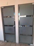 Glazen deur - B 82cm x H 217 cm  D 1 cm - gezandstraald, Ophalen, 80 tot 120 cm, Overige typen, 160 cm of meer