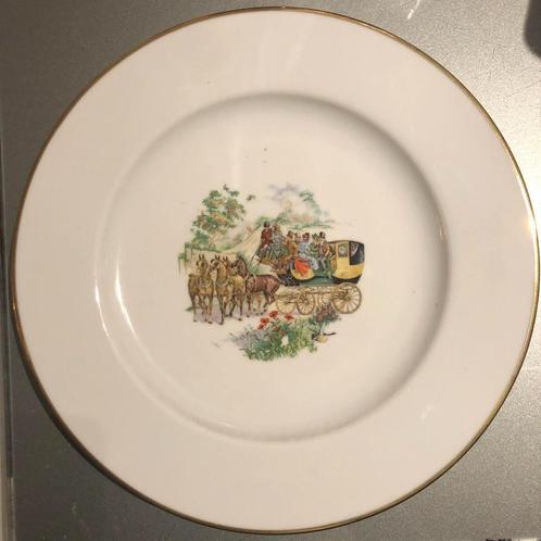 bord paardentafereel - porcelaine de Limoges, Antiek en Kunst, Antiek | Porselein, Ophalen of Verzenden