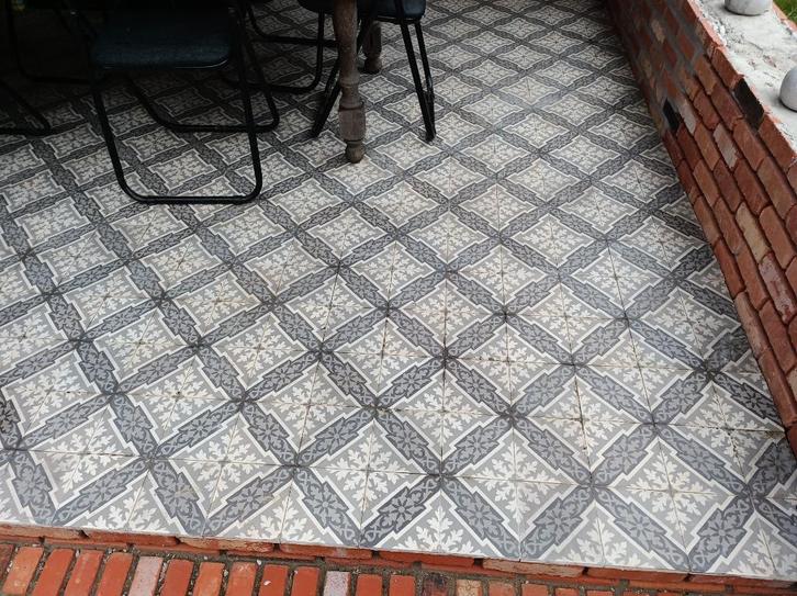 oude cementtegels 8,37m², Doe-het-zelf en Bouw, Tegels, Gebruikt, Vloertegels, Overige materialen, Minder dan 20 cm, Minder dan 20 cm