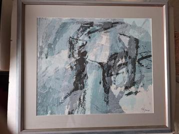 KOOPJE Zeefdruk Abstracte compositie van G. Groyo beschikbaar voor biedingen