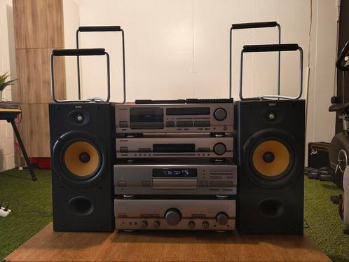 Kenwood versterker, tuner, cd, cassette + B&W speakers, Audio, Tv en Foto, Stereoketens, Gebruikt, Cassettedeck, Cd-speler, Speakers