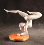 Art Deco automascotte met naakt, Ophalen of Verzenden