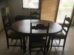 Table en chêne robuste avec 4 chaises, Maison & Meubles, Salles à manger complètes, Enlèvement, Utilisé, 4 à 6 chaises, Klassiek