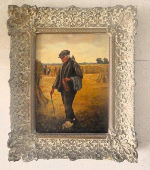 Boer op de akker ca. 1930 - ges. Jan Boer of J. de Boer, Antiquités & Art, Art | Peinture | Classique, Enlèvement ou Envoi