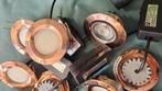 9  copper, 220v spots led for 63-65mm hole, Antiek en Kunst, Ophalen of Verzenden