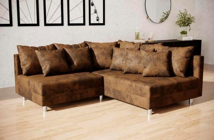 Hoekzetel bruin/Koffie ‘Ventura design’ 200x185cm, Huis en Inrichting, Zetels | Complete zithoeken, Zo goed als nieuw, Ophalen