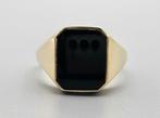 Chevalière pour homme Vintage en or avec onyx. 2024/104, Bijoux, Sacs & Beauté, Enlèvement ou Envoi, Or, Bague, Avec pierre précieuse