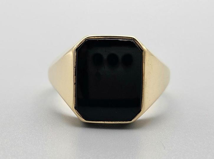 Chevalière pour homme Vintage en or avec onyx. 2024/104, Bijoux, Sacs & Beauté, Bijoux anciens, Bague, Or, Avec pierre précieuse