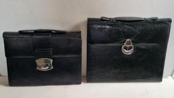 2 Edwardiaanse schrijf - stationary mappen leder Engeland beschikbaar voor biedingen