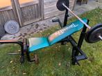 Bench press + gewichten, Sport en Fitness, Ophalen, Gebruikt, Armen