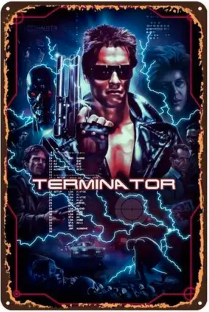 Metalen reclamebord Terminator - retro vintage mancave, Verzamelen, Merken en Reclamevoorwerpen, Nieuw, Reclamebord, Ophalen of Verzenden