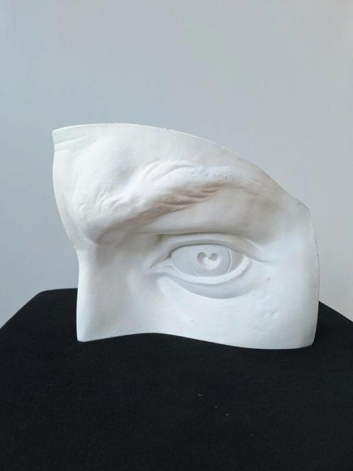 Linkeroog in gips van de 'David' van Michelangelo, Antiek en Kunst, Kunst | Beelden en Houtsnijwerken, Ophalen of Verzenden