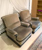 Eenzit (2stuks) zetel in groen fluweel stof - comfortabel, Huis en Inrichting, Zetels | Zetels, Ophalen, Retro, cosyseat, comfortabel, vintage