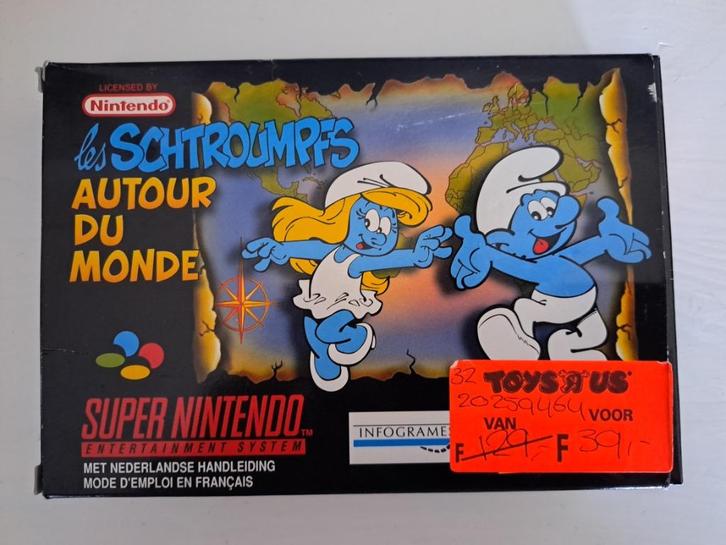 de Smurfen Verkennen de wereld (SNES Super NES) CIB - PAL, Games en Spelcomputers, Games | Nintendo Super NES, Zo goed als nieuw