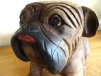 Bulldog, zwaar houten handgesneden hondenbeeld. 2,820 kg, Verzamelen, Dierenverzamelingen, Ophalen of Verzenden, Gebruikt, Hond of Kat