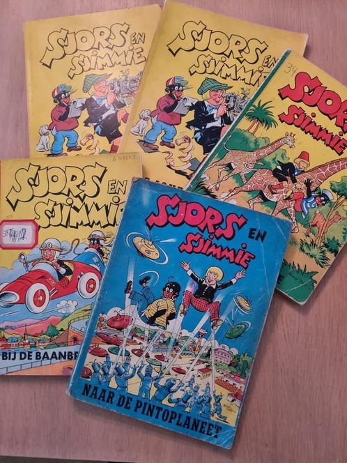 Sjors en Sjimmie, 5 stripalbums, Boeken, Stripverhalen, Gelezen, Meerdere stripboeken, Ophalen of Verzenden