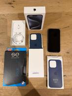 iPhone 15 Pro 128GB Titanium Blue - Perfecte staat + extra's, Telecommunicatie, Mobiele telefoons | Apple iPhone, 128 GB, 86 %