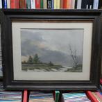 A. Dewulf aquarelle kader hout met glas, Antiek en Kunst, Kunst | Schilderijen | Klassiek, Ophalen of Verzenden