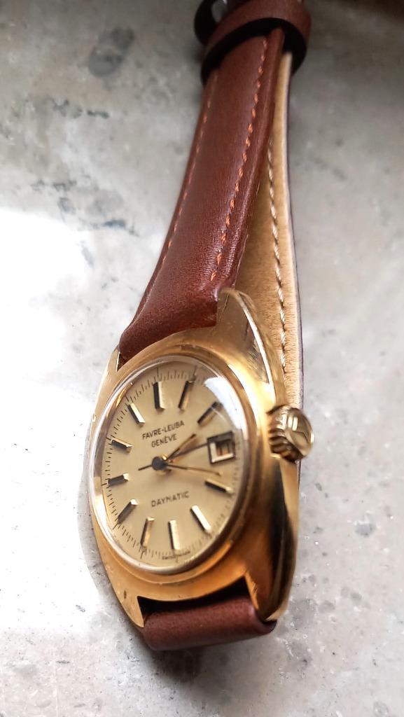 Favre Leuba Daymatic - Vintage, Handtassen en Accessoires, Horloges | Antiek, Polshorloge, Goud, Ophalen of Verzenden