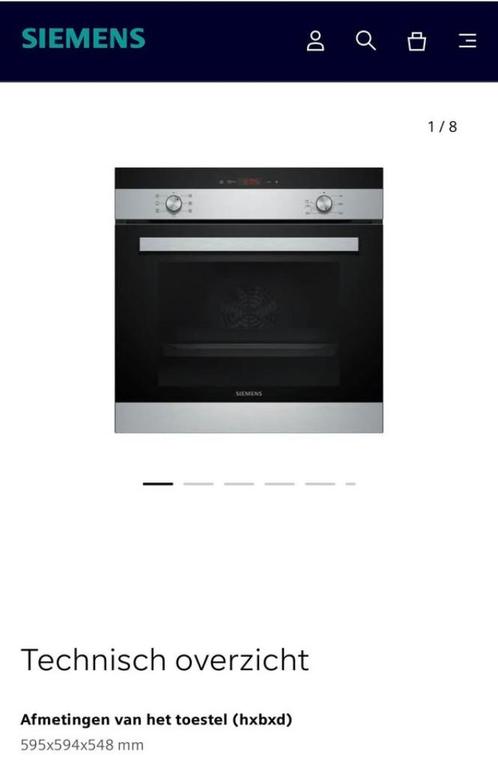 Inbouwoven Siemens, Elektronische apparatuur, Ovens, Gebruikt, Inbouw, Oven met grill, 45 tot 60 cm, 45 tot 60 cm, Ophalen