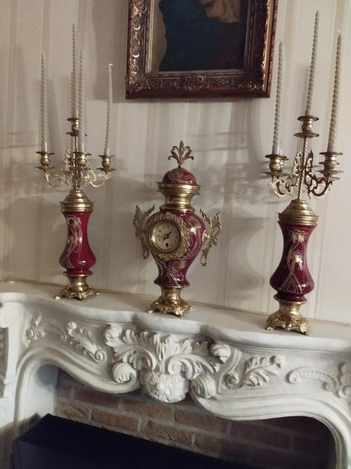 Art Nouveau klokkenstel of schouw garnituur, Antiek en Kunst, Antiek | Klokken, Ophalen