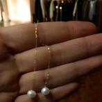 Oorbellen geel goud 18k natuurlijke parels, Handtassen en Accessoires, Oorbellen, Hangers, Wit, Nieuw, Ophalen of Verzenden